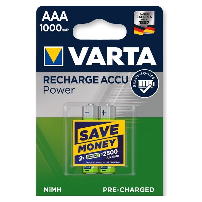 Batterie Varta Ministilo ''Aaa'' Ricaricabile blister 2 pz.
