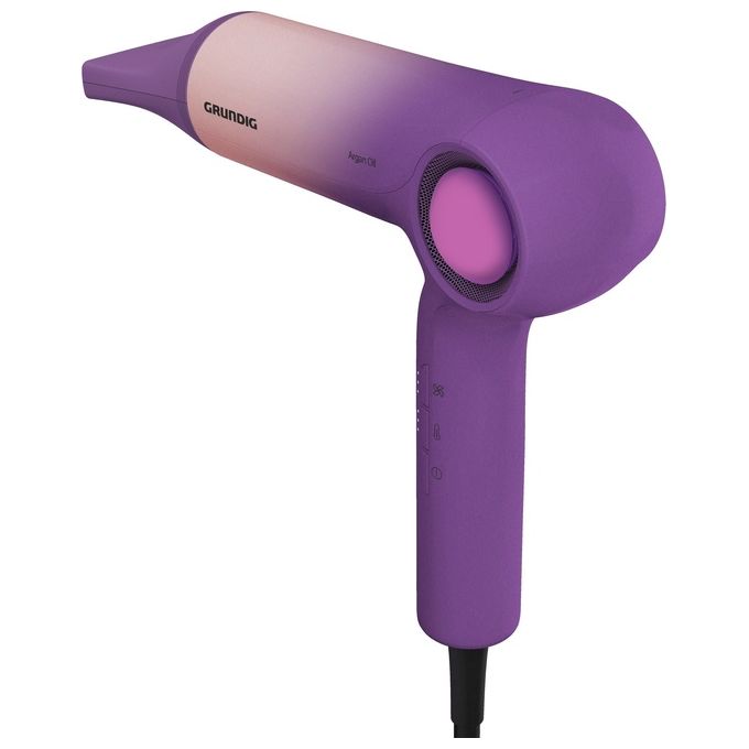 Grundig GMS9078 HD 9480 Asciugacapelli 1600 W Tecnologia Ceramica 3 Velocita' e 3 Temperature Getto Freddo Ionico colore Rosa Viola