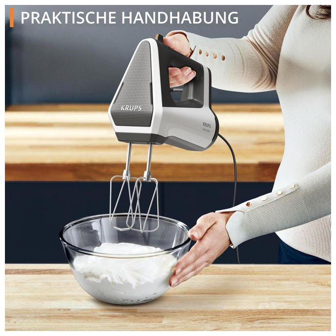 Krups GN6021 3MIX 6000 Sbattitore manuale 600 W 5 velocita' con Turbo Grigio Bianco