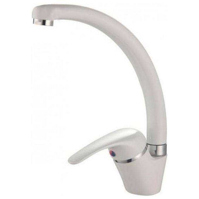 Go Plast Sei Miscelatore Lavello Monoforo Canna Alta Colore Bianco