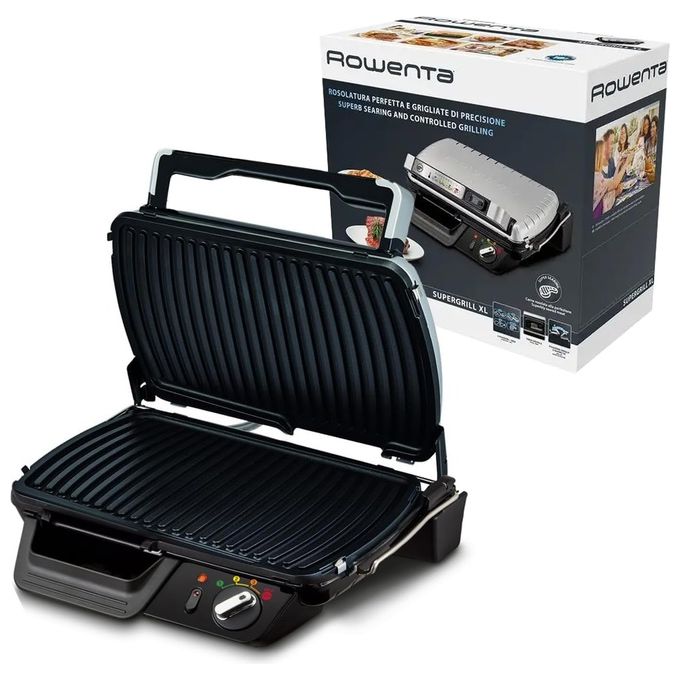 Rowenta GR461B SuperGrill XL 2 Posizioni di Cottura Termostato Regolabile