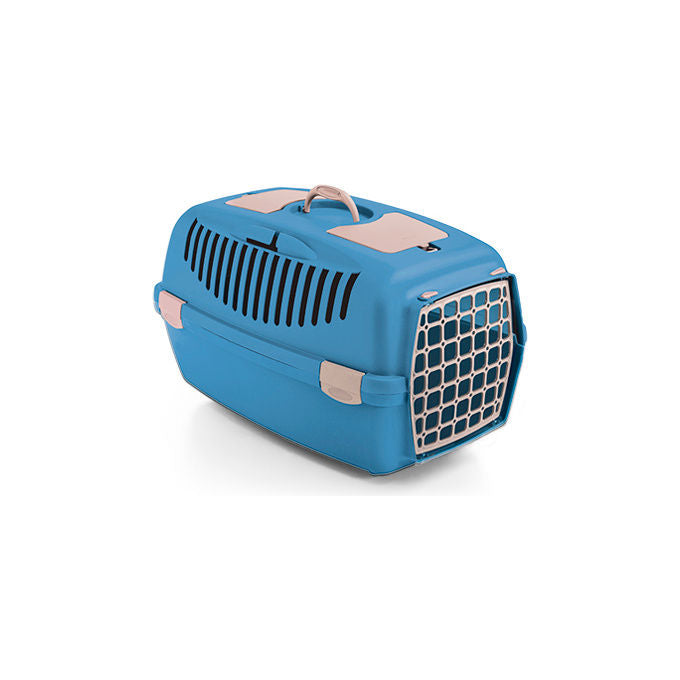 Stefanplast 99850 Gulliver 3 Trasportino per Gatti e Cani Piccola Media Taglia 12 Kg porta in plastica colore Azzurro