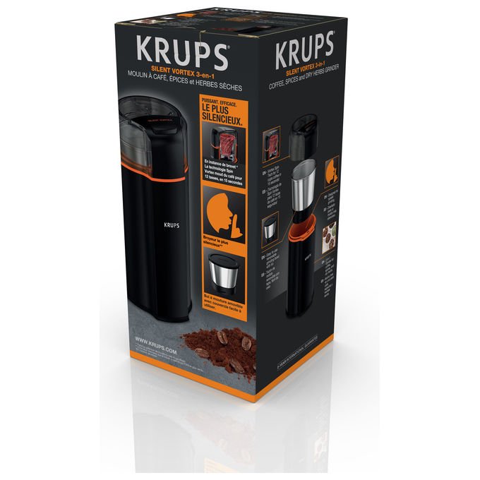 Krups GX332810 Macina caffe' Silent Vortex 90 g 175 W 12 tazze colore Nero