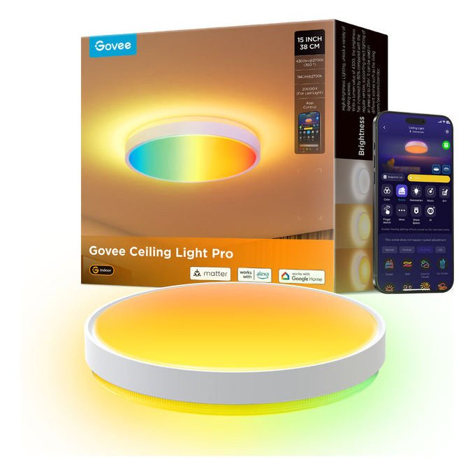 Govee H60A6C01 Round Smart Ceiling Light Lampada Soffitto LED 4300 lm 2700K 6500K Wi-Fi Bluetooth colore Bianco