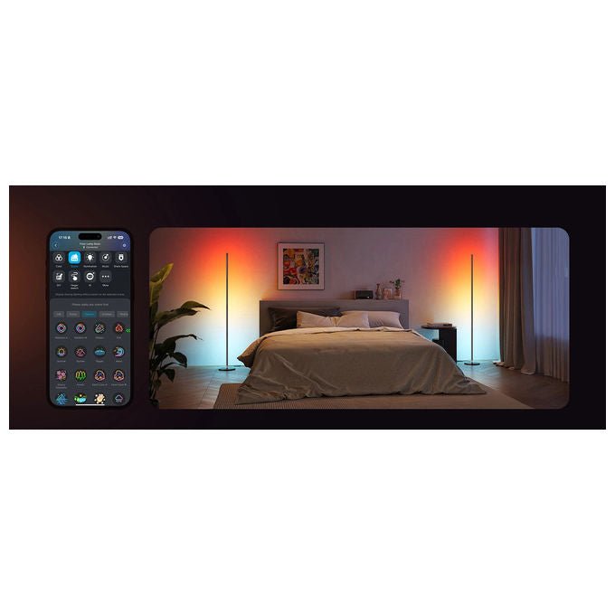 Govee H8076C13 Lampada da Terra RGBICW Wi-Fi Bluetooth Dimmerabile 1000 Lumen 24 W colore Nero