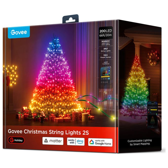 Govee H80C4C42 H80C4 Stringa di luci intelligenti Wi-Fi Bluetooth 20 m colore Verde