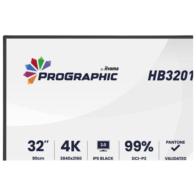 Iiyama monitor ProGraphic 32'', 4K UHD 3840x2160, IPS Black 2.0, 99% DCI-P3, Pantone Validated, USB-C 96W, KVM, HB3201UHSNP-B1