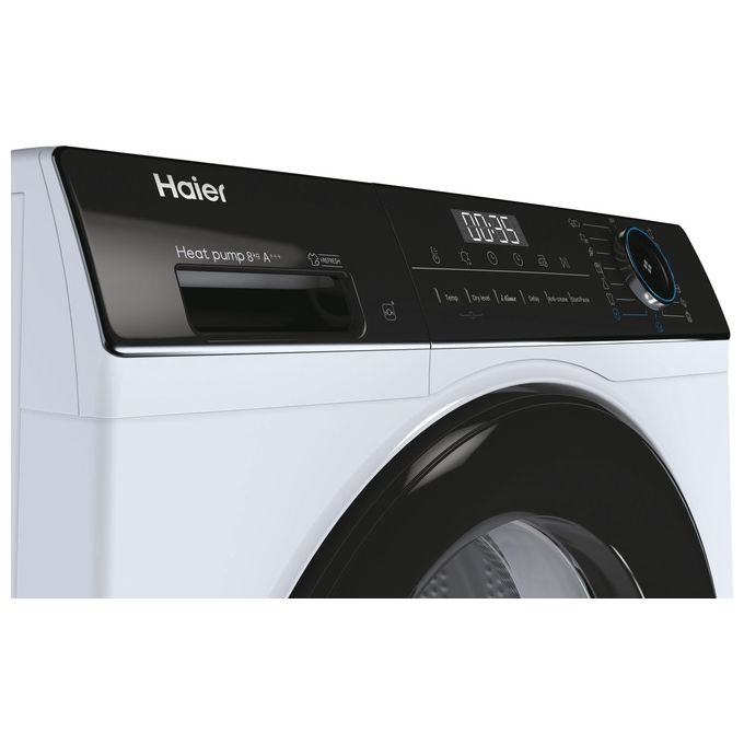 Haier HD80-A2939E-S I-Pro Serie 3 Asciugatrice Libera Installazione 8 Kg Classe A++ Tecnologia Pompa di Calore Partenza Programmabile I-Time (84.3x59.6x65 cm) colore Bianco