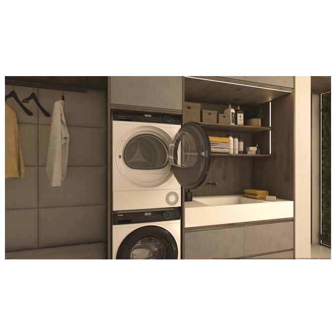 Haier HD80-A2939E-S I-Pro Serie 3 Asciugatrice Libera Installazione 8 Kg Classe A++ Tecnologia Pompa di Calore Partenza Programmabile I-Time (84.3x59.6x65 cm) colore Bianco