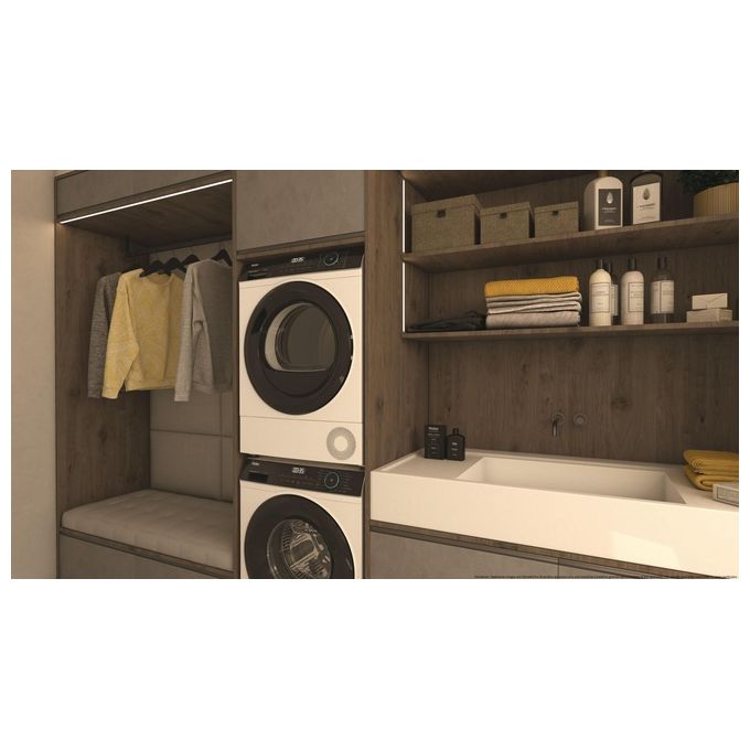 Haier HD80-A2939E-S I-Pro Serie 3 Asciugatrice Libera Installazione 8 Kg Classe A++ Tecnologia Pompa di Calore Partenza Programmabile I-Time (84.3x59.6x65 cm) colore Bianco