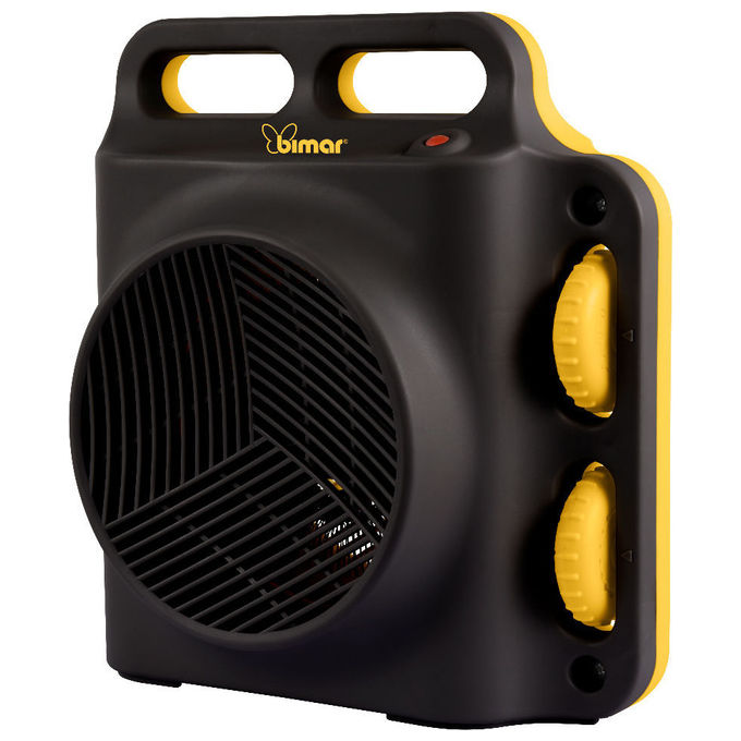 Bimar HF208 Stufetta Elettrica con Ventilatore 2000 W per Ambienti fino a 20 m² colore Nero Giallo