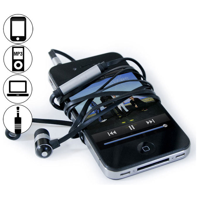 HI-FUN Hi-Earphones Auricolare con Design Minimal Silver per un Suono di Qualita'