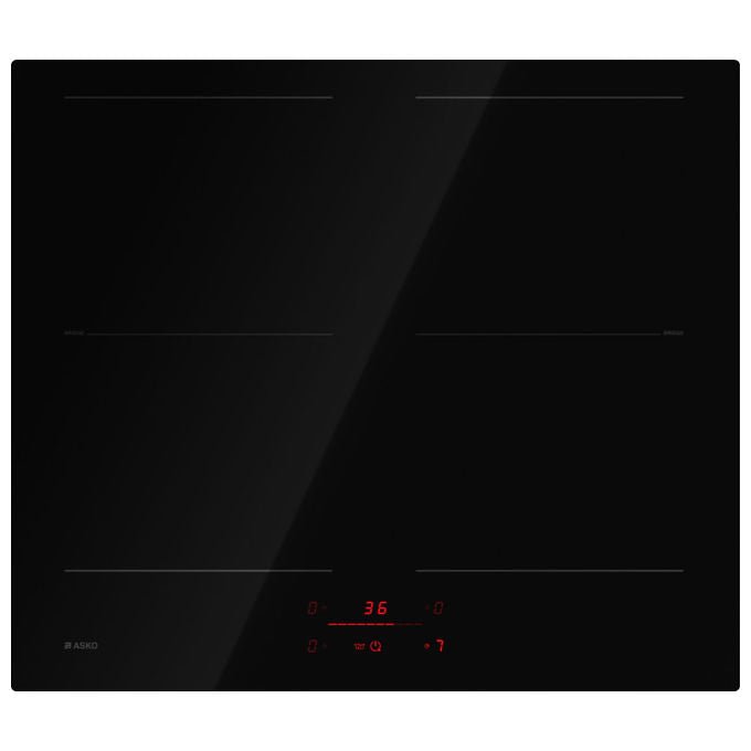 Asko, Piano Cottura a Induzione, 60 cm, Nero Lucido, Vetroceramica, HI2643FBG1