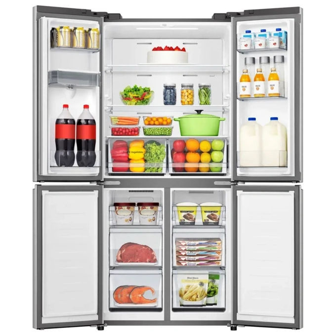 Hisense RQ5P470SMIE – Frigorifero Americano Side by Side 483 L, Classe E, Total No Frost,  Inox