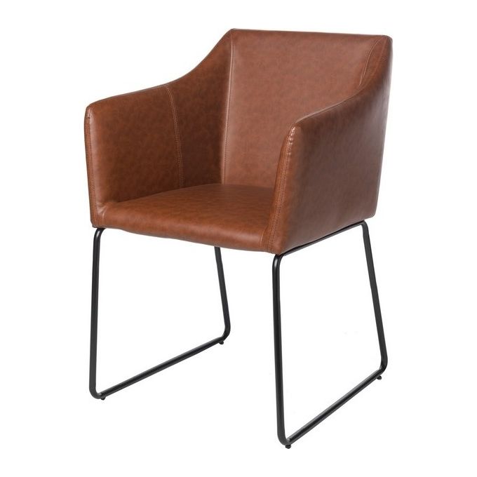 Sedia Allison con gambe in metallo Marrone e Nero L57xP63xA85 cm