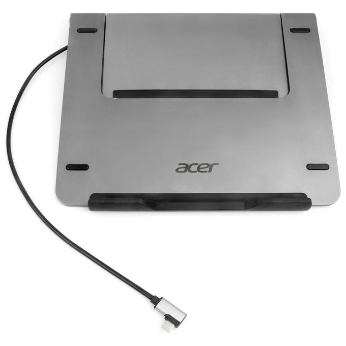 Acer HP.DSCAB.012 Supporto per computer portatile Compatibile da 11.6'' a 15.6'' con 3 Porte USB 3.2 Gen 1 Type-A e 1 Porta USB 3.2 Gen 1 Type-C colore Argento