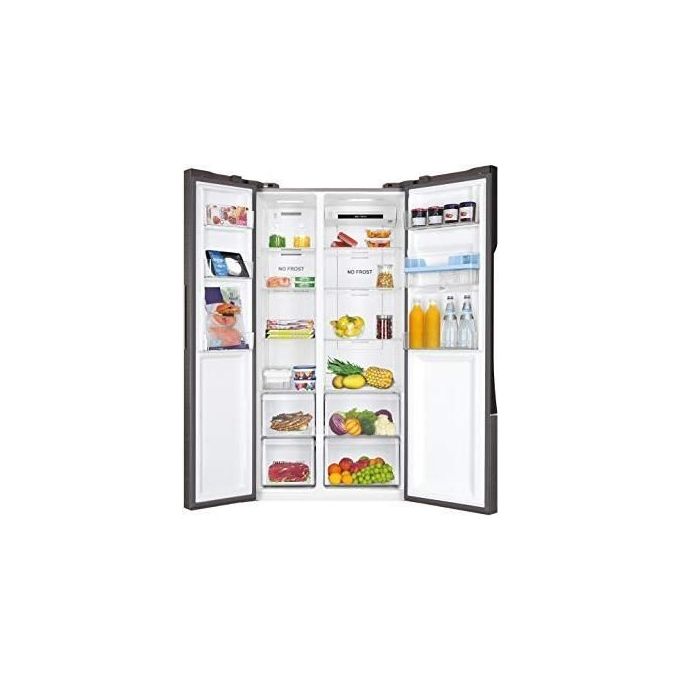 Haier HSR3918EWPG Frigorifero Side by Side Capacita' 521 Litri Classe energetica E Total No Frost 189 cm Inox Style