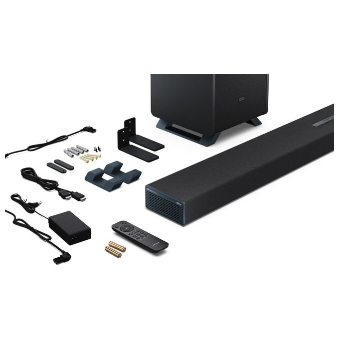 Sharp HT-SBW55121BK Soundbar 5.1.2 con Subwoofer Wireless Dolby Atmos DTS:X Bluetooth 5.3 colore Nero
