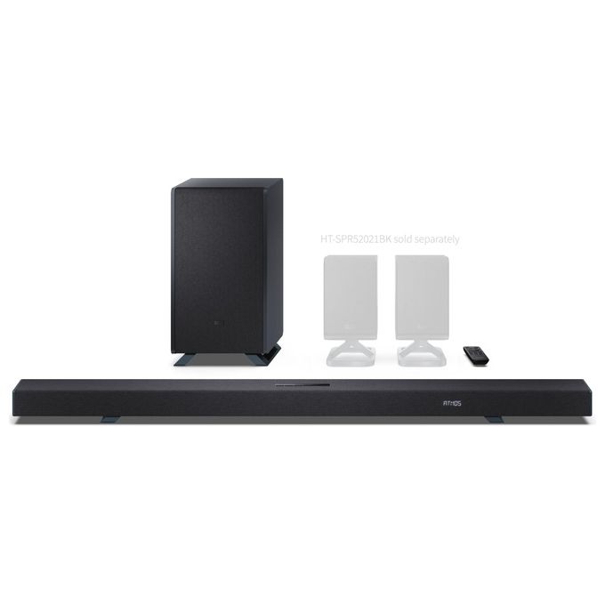 Sharp HT-SBW55121BK Soundbar 5.1.2 con Subwoofer Wireless Dolby Atmos DTS:X Bluetooth 5.3 colore Nero