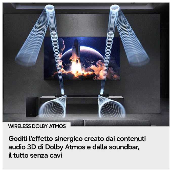 Samsung HW-Q600H-XC Soundbar 3.1.2 Canali 320W Dolby Atmos Wireless Q-Symphony Subwoofer Wireless colore Nero Titanio