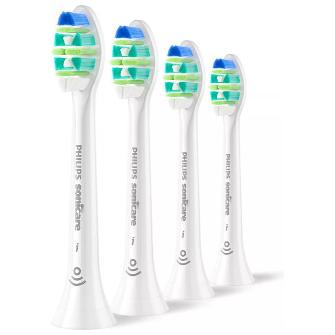 Philips HX9004-87 Testine per spazzolino HX9004-87 4 pezzi setole medio-morbide compatibili con Sonicare colore Bianco