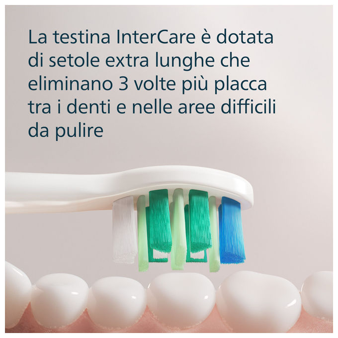 Philips HX9004-87 Testine per spazzolino HX9004-87 4 pezzi setole medio-morbide compatibili con Sonicare colore Bianco
