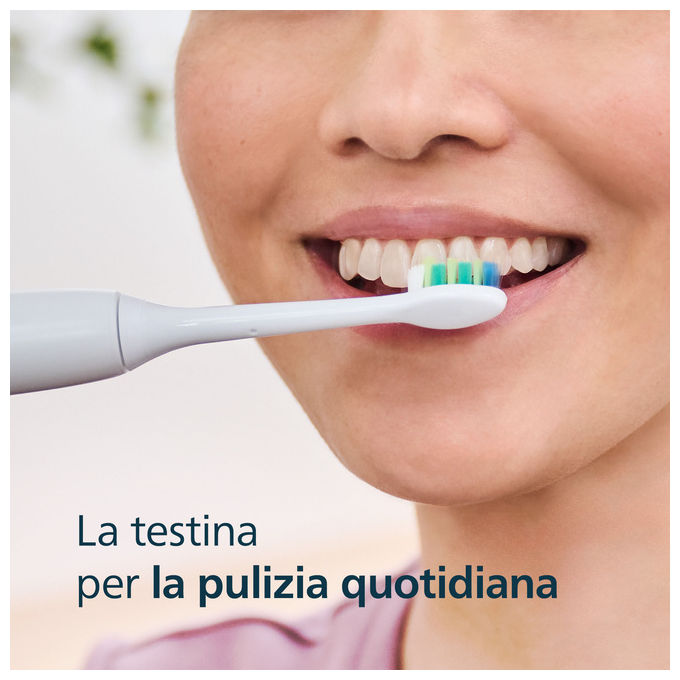 Philips HX9004-87 Testine per spazzolino HX9004-87 4 pezzi setole medio-morbide compatibili con Sonicare colore Bianco