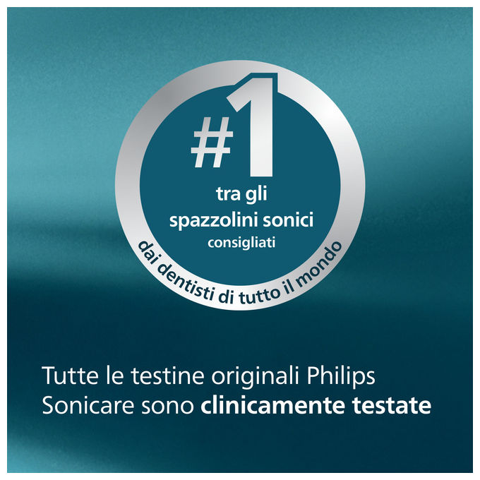 Philips HX9004-87 Testine per spazzolino HX9004-87 4 pezzi setole medio-morbide compatibili con Sonicare colore Bianco