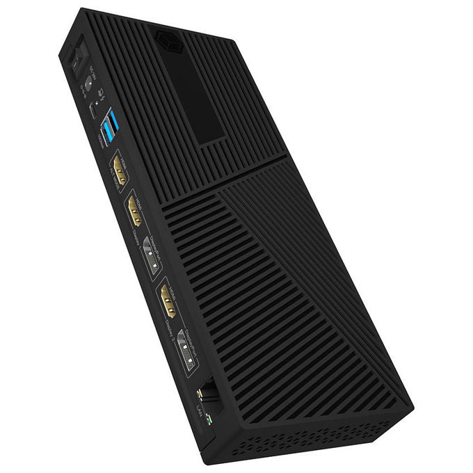 IcyBox IB-DK2246AC Stazione Docking con Supporto fino a 3 Monitor 4K 3840 x 2160 pixel a 60 Hz Ricarica Power Delivery 100W USB-C HDMI DisplayPort RJ-45 colore Nero