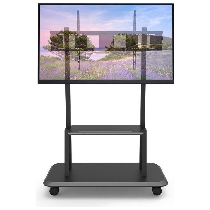Techly ICA-TR31 Supporto da pavimento per TV 55-120'' con mensola e ruote 150 Kg VESA 1000x600 mm colore Nero