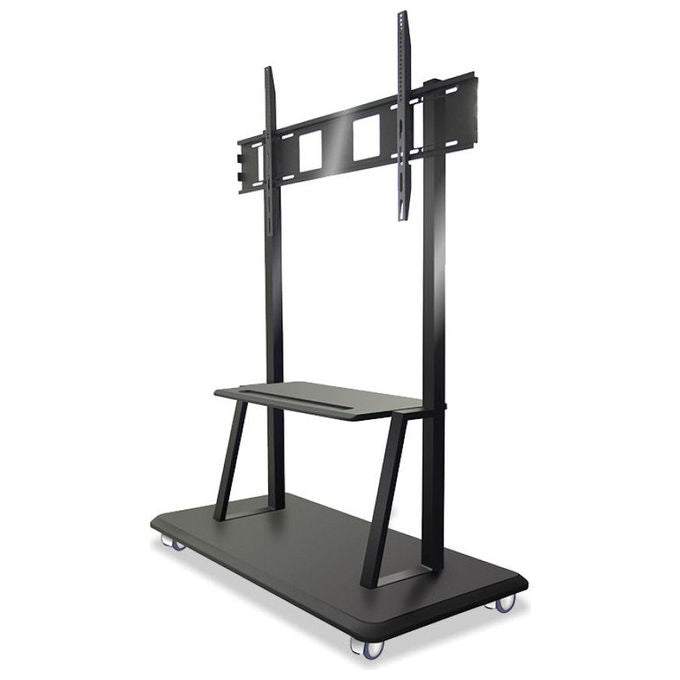 Techly ICA-TR31 Supporto da pavimento per TV 55-120'' con mensola e ruote 150 Kg VESA 1000x600 mm colore Nero