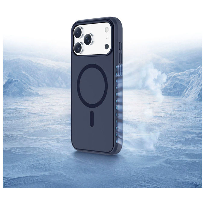 Cellularline ICYMAGIPH18PROB ICY MAG Cover per iPhone 18 Pro con tecnologia MagSafe e dissipazione del calore colore Blu