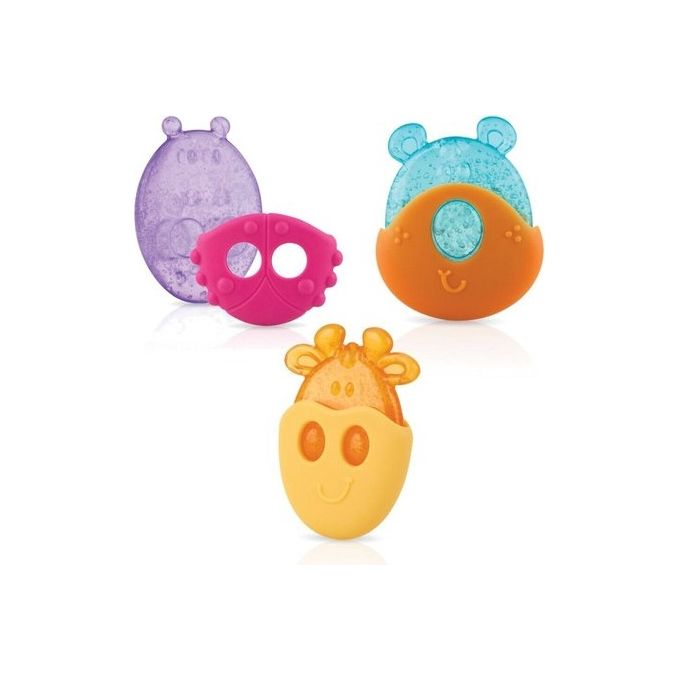 Nuby Massaggia Gengive Ice Gel con Cover Removibile Assortito