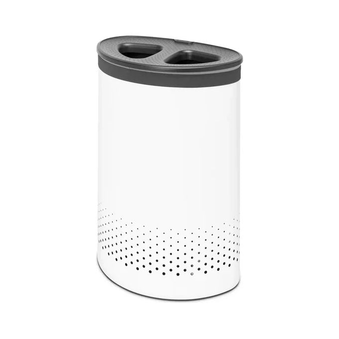 Brabantia Portabiancheria 55 Litri Grigio Scuro-Bianco