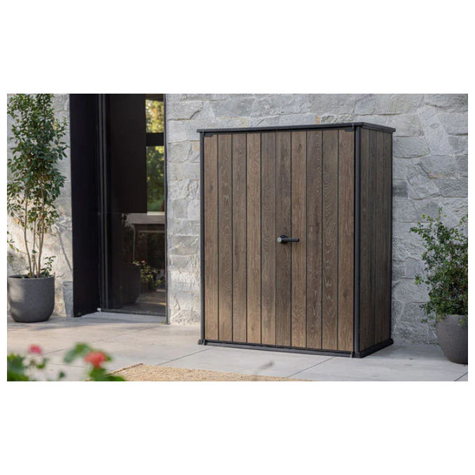 Keter Box Porta Attrezzi Vertical Shed Signature Walnut 140x73,6x170,4H cm