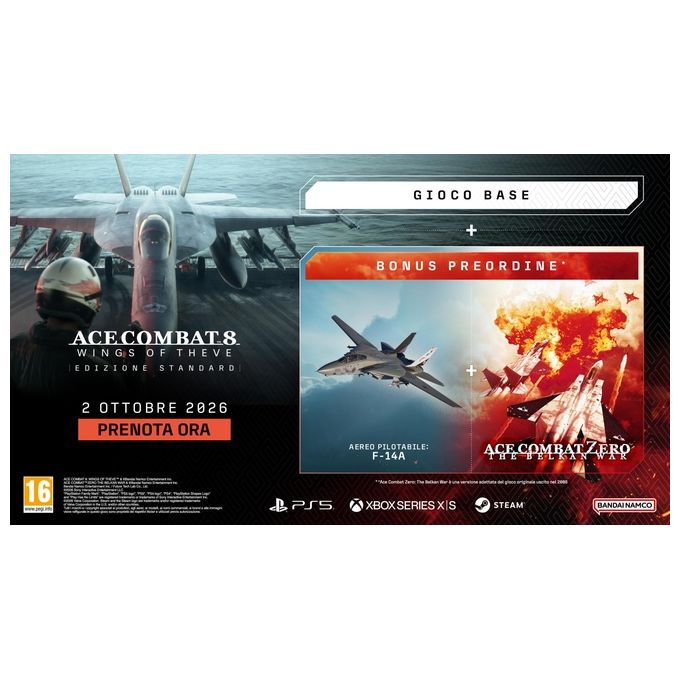 BANDAI NAMCO Entertainment INS166633 Ace Combat Videogioco Standard PlayStation 5 Edizione Gioco: Standard Piattaforma: PlayStation 5 Genere: Azione Tiratore Classificazione PEGI: 16 colore Nero