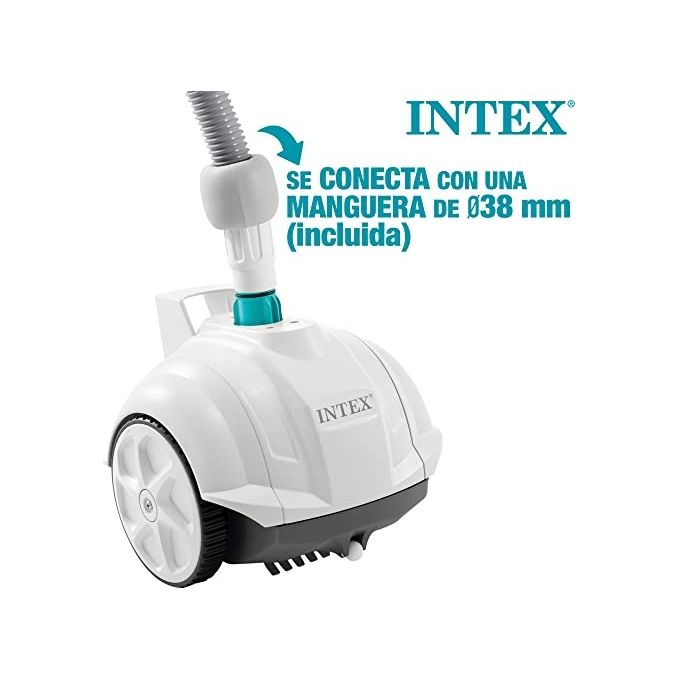 Intex 28007EX ZX50 Robot Pulitore Automatico Piscine Fuori Terra fino a 488 cm Pompa 3407 5678 L-h Tubo 6,50 m colore Bianco
