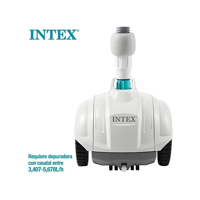 Intex 28007EX ZX50 Robot Pulitore Automatico Piscine Fuori Terra fino a 488 cm Pompa 3407 5678 L-h Tubo 6,50 m colore Bianco