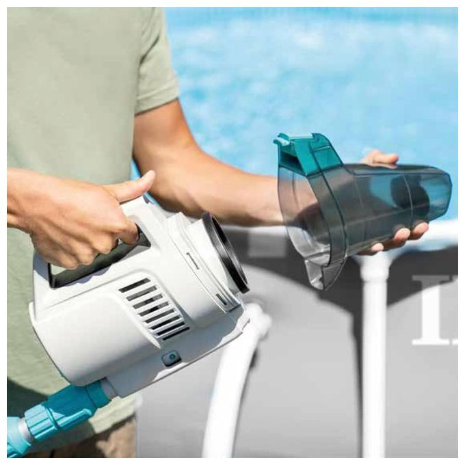 Intex ZR200 28628 Aspirapolvere Ricaricabile per Piscine e Spa Asta 280 cm 2 Testine 100 min autonomia colore Blu Bianco