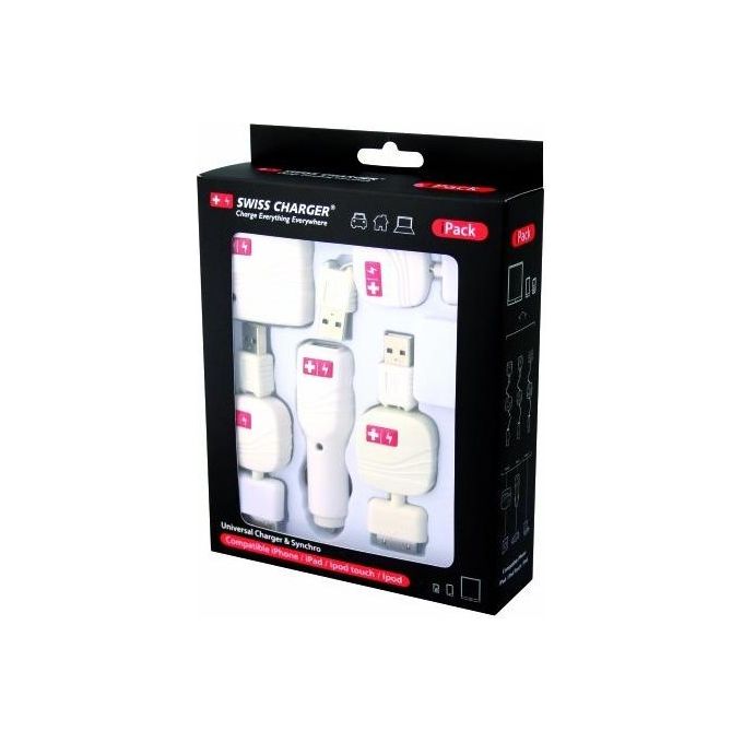 Swiss charger Adattatori Usb Ipack Retrattile Compatibile Iphone-ipad-ipod-ipodtouch