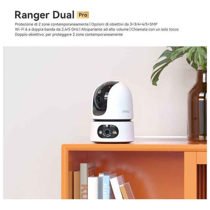 Imou IPC-S2XEP-10M0S Ranger Dual Pro Telecamera da interno 10MP Wi-Fi 2.4-5GHz colore Bianco