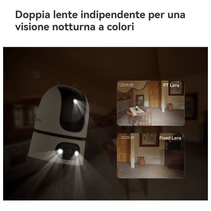 Imou IPC-S2XEP-10M0S Ranger Dual Pro Telecamera da interno 10MP Wi-Fi 2.4-5GHz colore Bianco