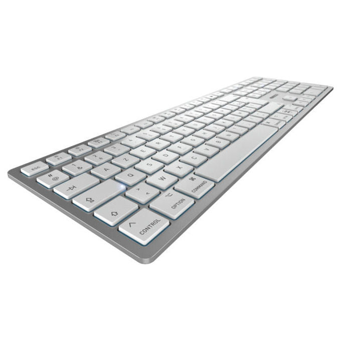 Cherry JK-9110FR-1 Tastiera Universale KW 9100 Slim for Mac Argento Layout AZERTY Bluetooth USB
