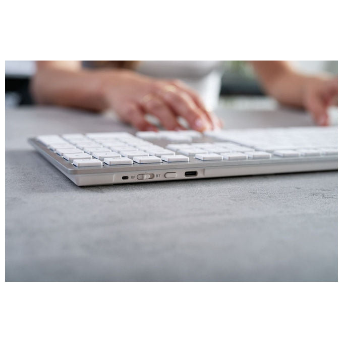 Cherry JK-9110FR-1 Tastiera Universale KW 9100 Slim for Mac Argento Layout AZERTY Bluetooth USB