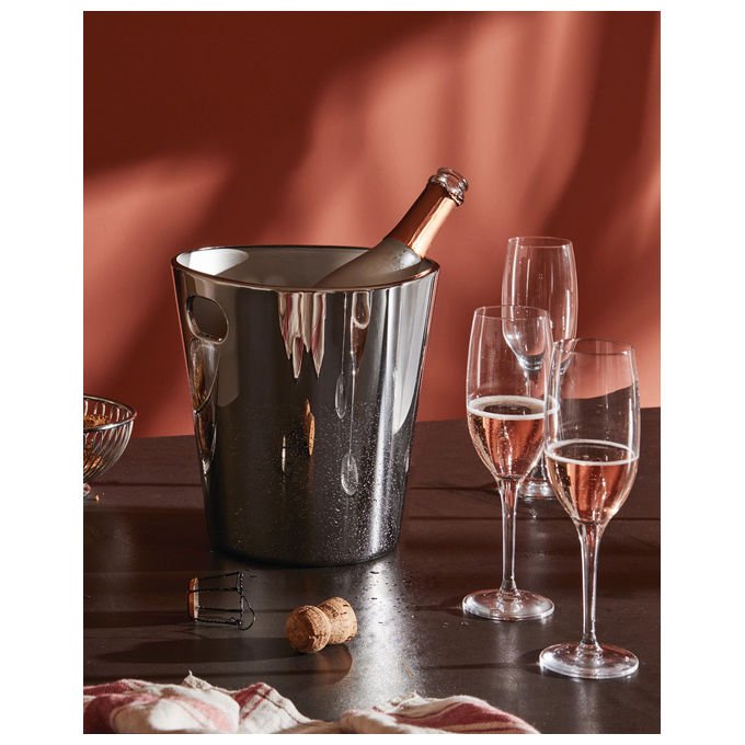 Alessi JM21 Secchiello per Ghiaccio in Acciaio Inox 18-10 Capacita' 3,6 L Altezza 22,5 cm colore Argentato
