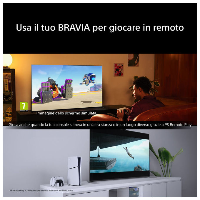 Sony K-65XR75M2 BRAVIA 7 II Smart TV 65'' True RGB LED 4K UHD 120Hz Dolby Vision Google TV colore Nero