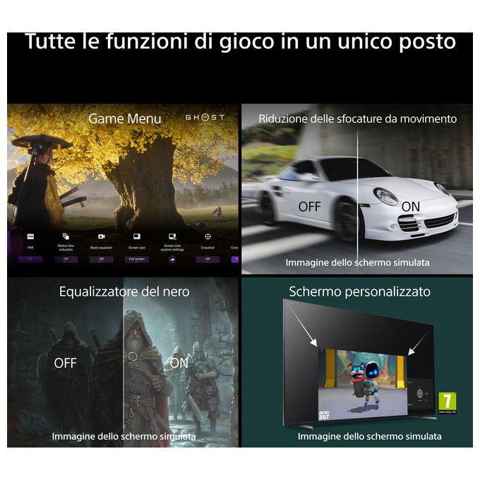 Sony K-65XR75M2 BRAVIA 7 II Smart TV 65'' True RGB LED 4K UHD 120Hz Dolby Vision Google TV colore Nero