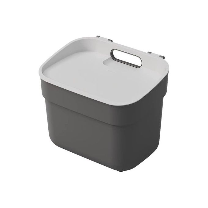 Curver Pattumiera Ready To Collect 5 Litri Antracite con supporto a parete o porta, cucina, bagno, lavanderia
