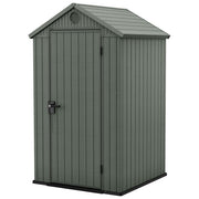 Keter 259037 Darwin 4x4 Casetta da Giardino in Resina EVOTECH+ Pavimento Incluso Tetto a Due Spioventi 75 Kg-m² colore Verde