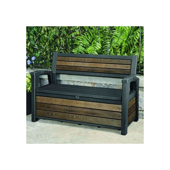 Keter K261839 Deco Bench Cassapanca da Giardino con Seduta 227 L tecnologia DecoCoat colore Walnut